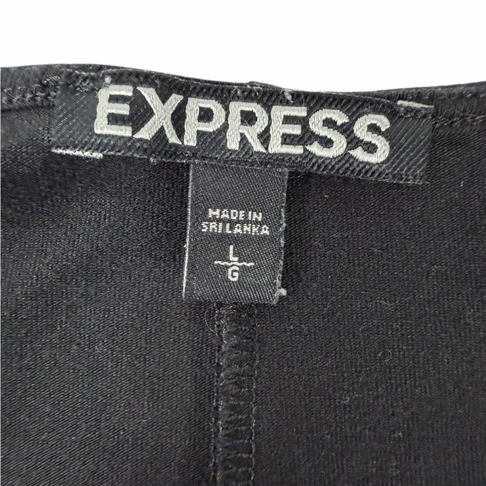 Express Women’s Black Deep V-Neck Long Sleeve Classic Bodycon Dress – Size L - Picture 17 of 17